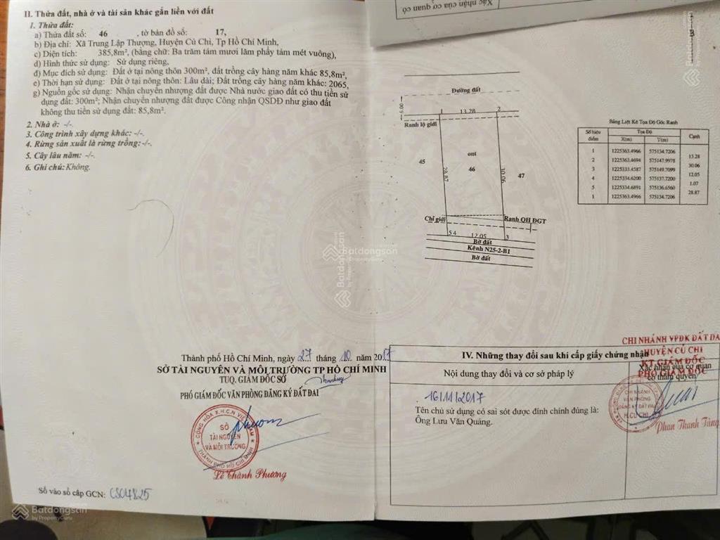 Bán đất chính chủ ~400m2 tại củ chi, tp.hcm