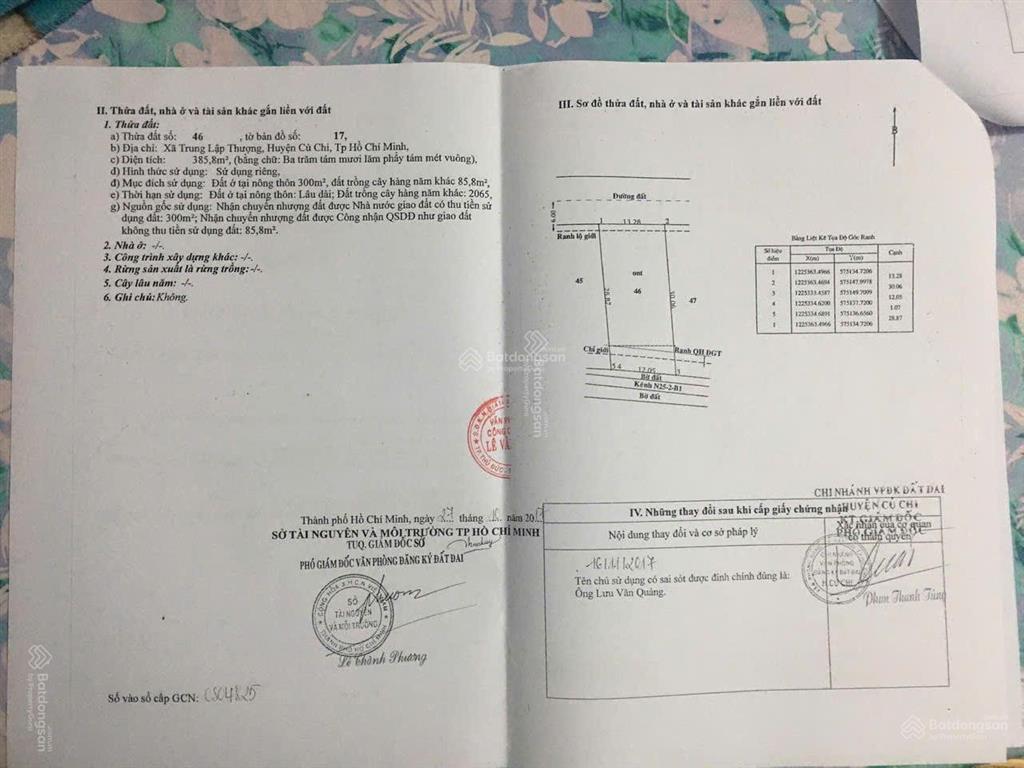 Bán đất chính chủ ~400m2 tại củ chi, tp.hcm