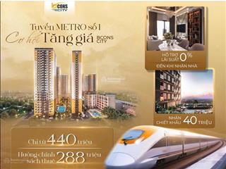 4 suất nội bộ bcons city giá 1.85 tỷ/căn 2pn + 2wc, tặng 1.5chỉ vàng, ck 4%