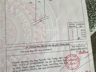 Cần tiền trị bệnh gấp, giảm sâu 700 triệu dt 1.000 m²  xã xuân tây, huyện cẩm mỹ