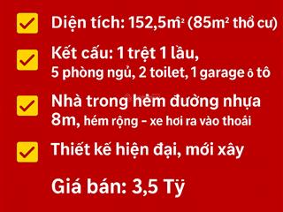 Nhà mới xây 1 trệt 1 lầu 152,5m 85 thổ cư 3 tỉ 5  lộc an, long thành