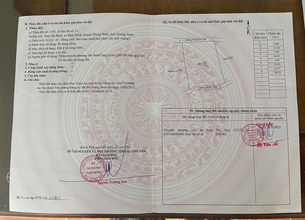 Bán đất tại xã bình minh, thăng bình, quảng nam, 12 triệu vnd, 612m2, đẹp, nhiều tiện ích