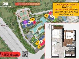 Bán cc 1pn 58m2 giá 4,9 tỷ tại the infiniti riviera point, q7, tp.hcm tầng cao view thoáng