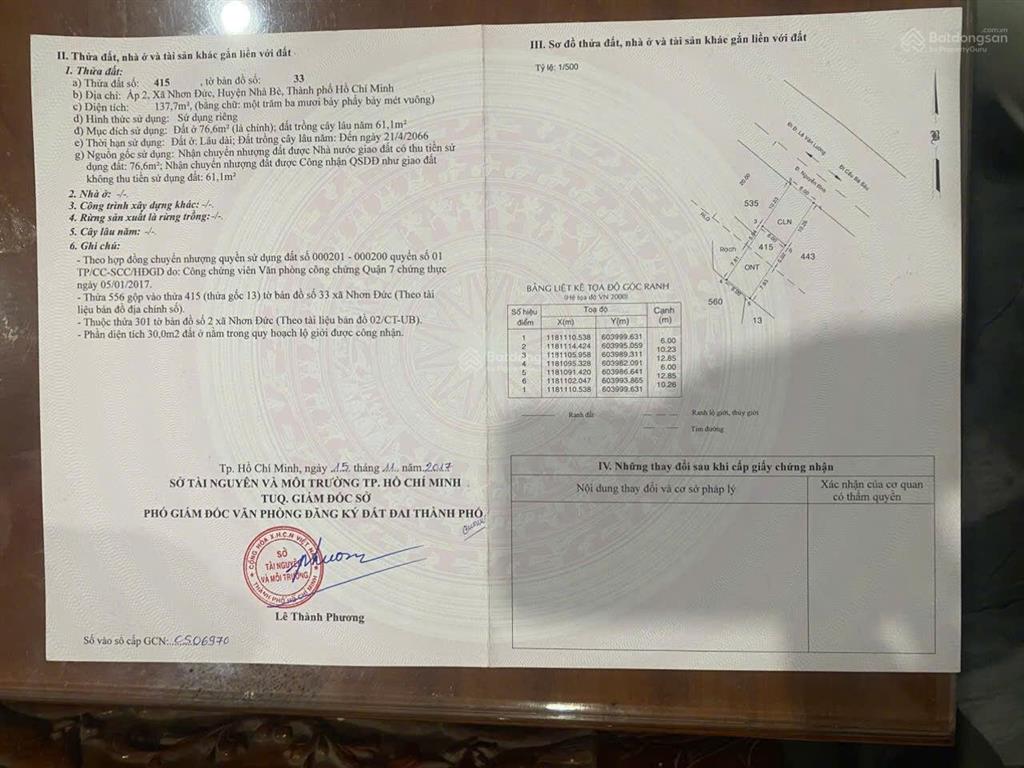 Siêu phẩm đất mặt tiền đường nguyễn bình dt 137,7m2  giá 5,7 tỷ