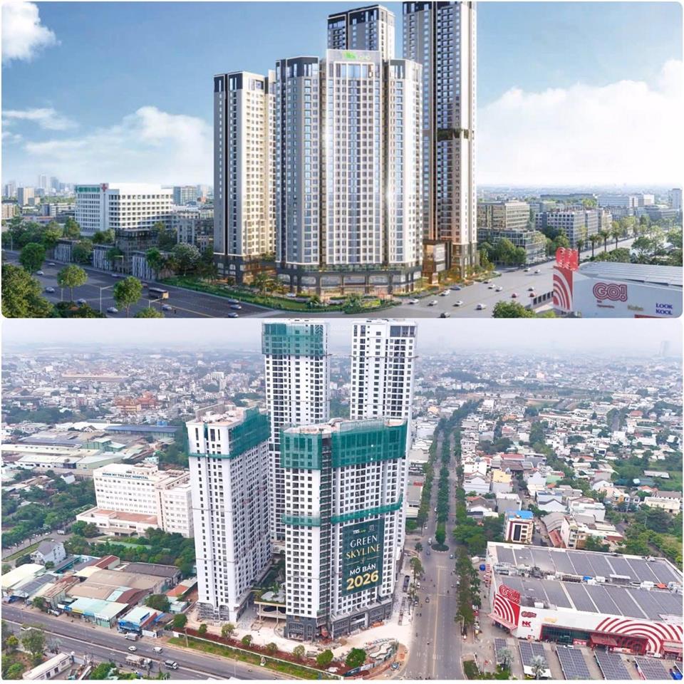 Vị trí vàng 3 mặt tiền  green skyline! nhà xây xong mới bán siêu phẩm căn hộ cao cấp tại dĩ an