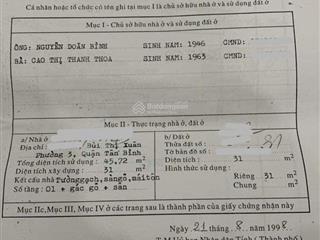 31m2 bùi thị xuân, 2 tầng, 2pn, 3 tỷ 2, không lộ giới qh
