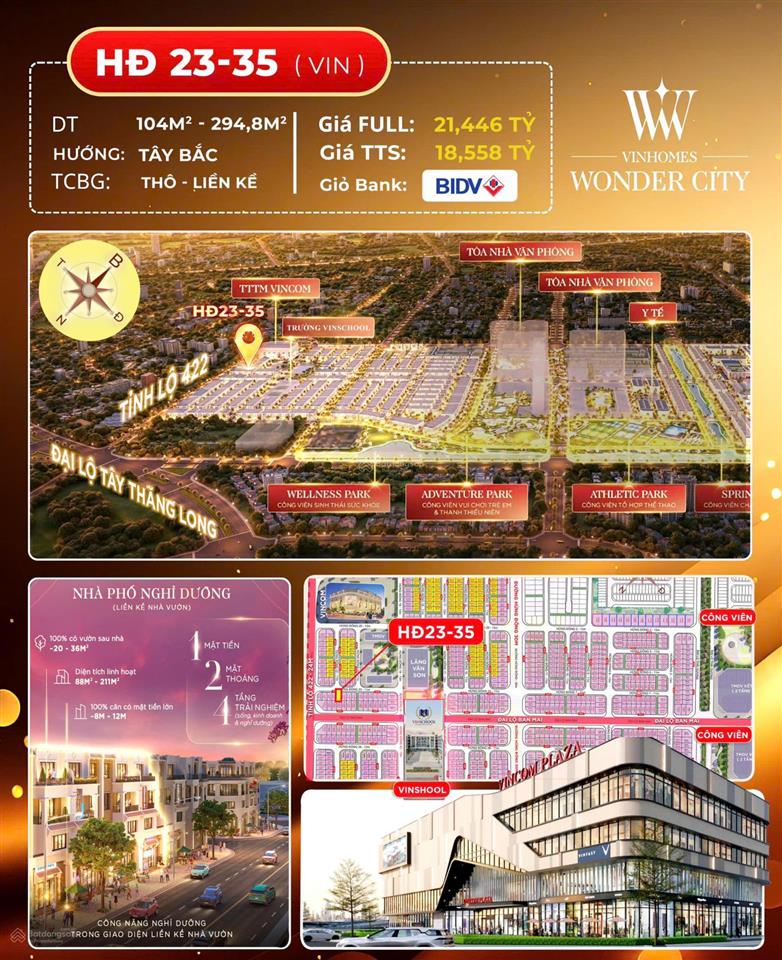 Vinhomes đan phượng, sản phẩm đầu tư sinh lời ngay, giá chỉ 18.558 tỷ