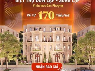 Biệt thự góc trục đường chính vinhomes đan phượng, diện tích 220m², đông nam,  0989 242 ***