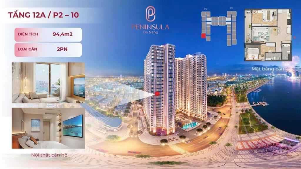 Bán căn hộ 2pn cao cấp view trực diện sông hàn và vịnh thuận phước, hàng hiếm đầu tư sinh lời ngay