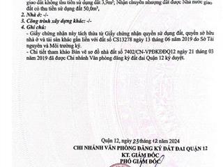 Bán đất đường nguyễn thị nhuần gần trường tiểu học phạm văn chiêu 4.2 tỷ 53.9m2 (4 x 20), thổ 50m2