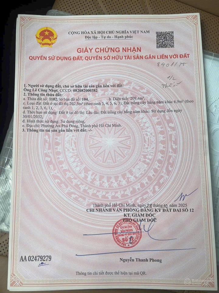 Bán đất mặt tiền hẻm 306 gần cầu 5.6x34=209m2 thổ 202m no hậu 6,19m xây 1 hầm, trệt, 1 lửng 3 lầu