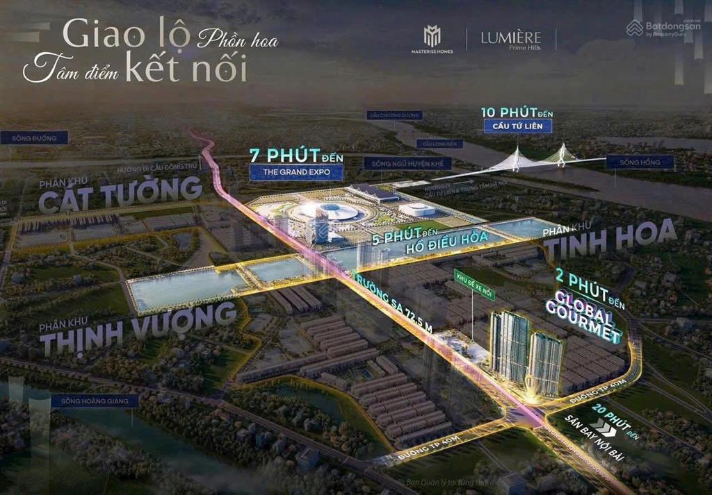 Độc quyền 3 ngủ tầng hoa hậu, cận view sông hồng đáng giá nhất lumière prime hills cổ loa