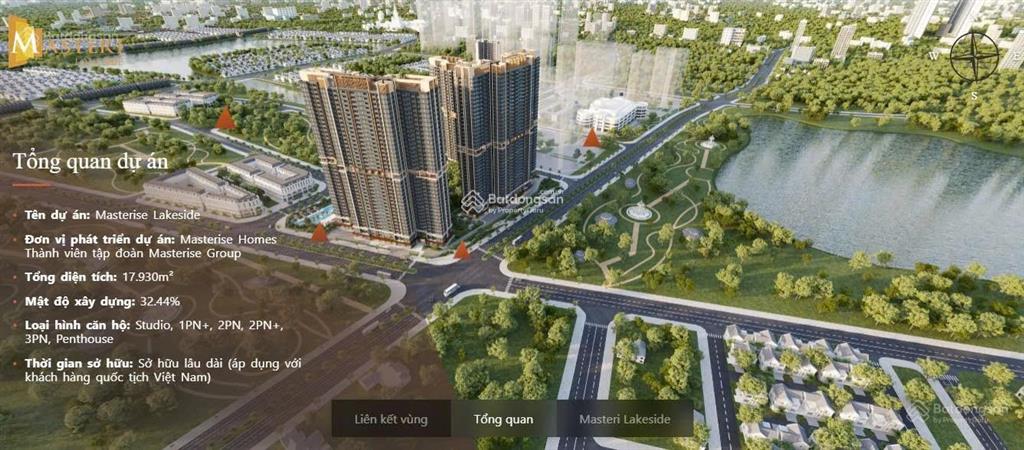 Độc quyền 3pn view hồ đẹp nhất masteri the lakeside tầng trung, hướng mát, view thoáng trọn đời