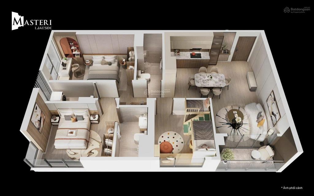 Độc quyền 3pn view hồ đẹp nhất masteri the lakeside tầng trung, hướng mát, view thoáng trọn đời