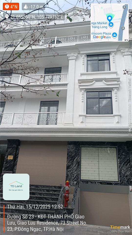Bán nhà biệt thự tp giao lưu, diện tích 128m2, mặt tiền 8m, view đẹp, q. bắc từ liêm, hn