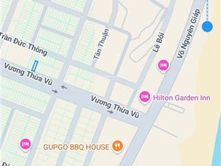 Chỉ 42ty, bán 2 lô liền kề đường vương thừa vũ, cách biển 200m, dt 203m2 ngang 10m.