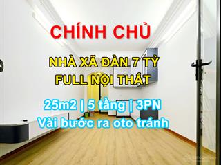 Chính chủ  nhà xã đàn đẹp full nội thất xịn 3pn, vài bước ra ô tô tránh, ngõ thoáng sáng, 7,65 tỷ