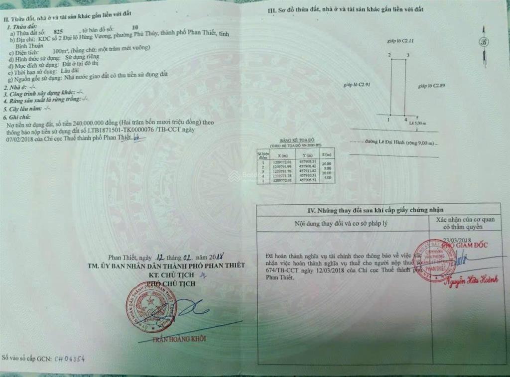 Bán nhà cấp 4 mặt tiền lê đại hành phú thuỷ, phan thiết giá chỉ 3,9 tỷ