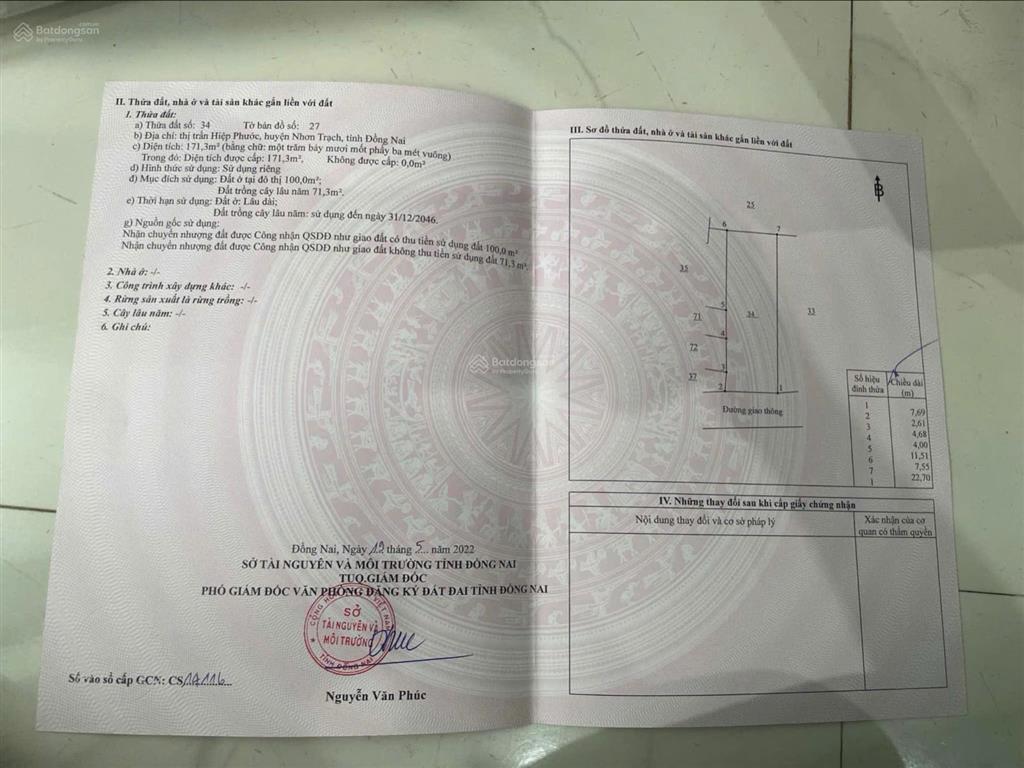 Bán gấp đất hẻm 1/ đường hùng vương, nhơn trạch, đồng nai