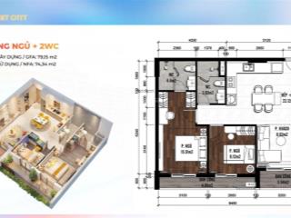 Cần bán căn 2pn, fiato airport city, 79m2, tầng tiện ích hồ bơi, giá 2 tỷ 950 đã bao gồm vat