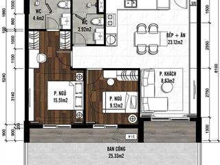 Bán căn hộ sân vườn 2pn, 79m2+25m2 sân vườn, da fiato airport city, giá chỉ 3,3 tỉ đã có vat