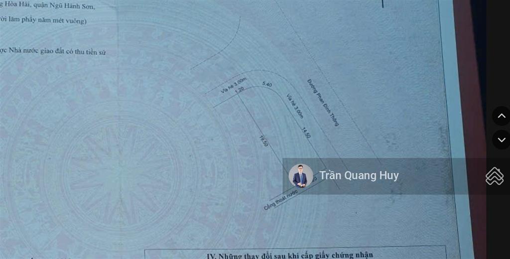 Duy nhất lô góc phan đình thông, hòa hải, sau lưng trục biển trường sa, cách biển chỉ vài bước chân