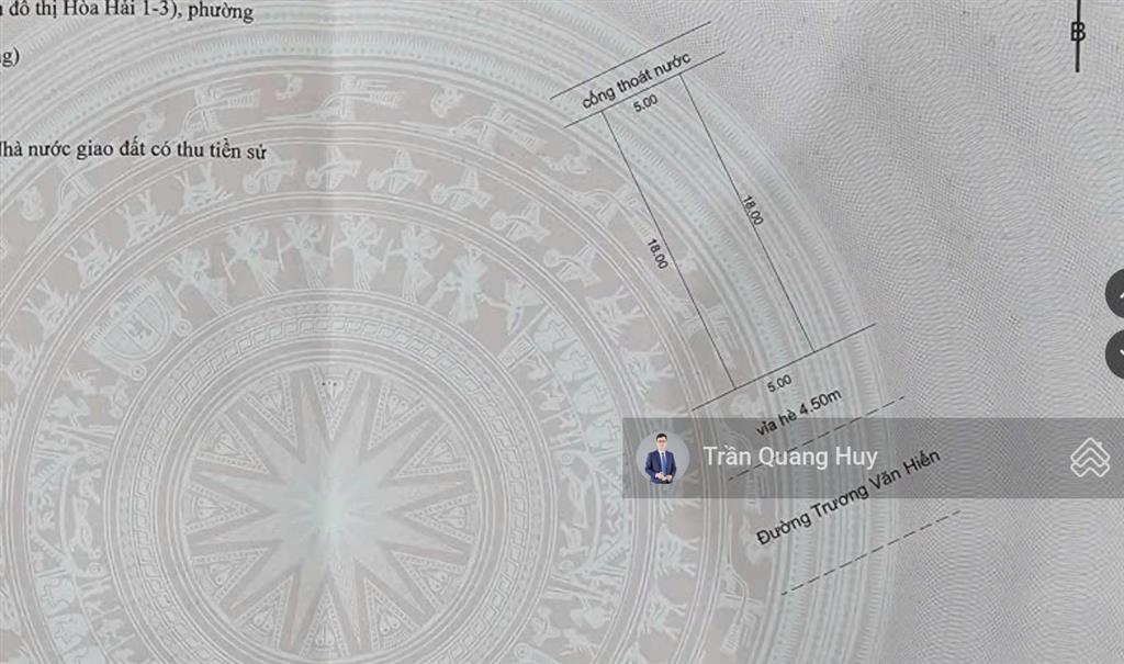 Bán lô đất mt trương văn hiến, dt 90,7m2 ngang 5m, gần trục đường lê văn hiến