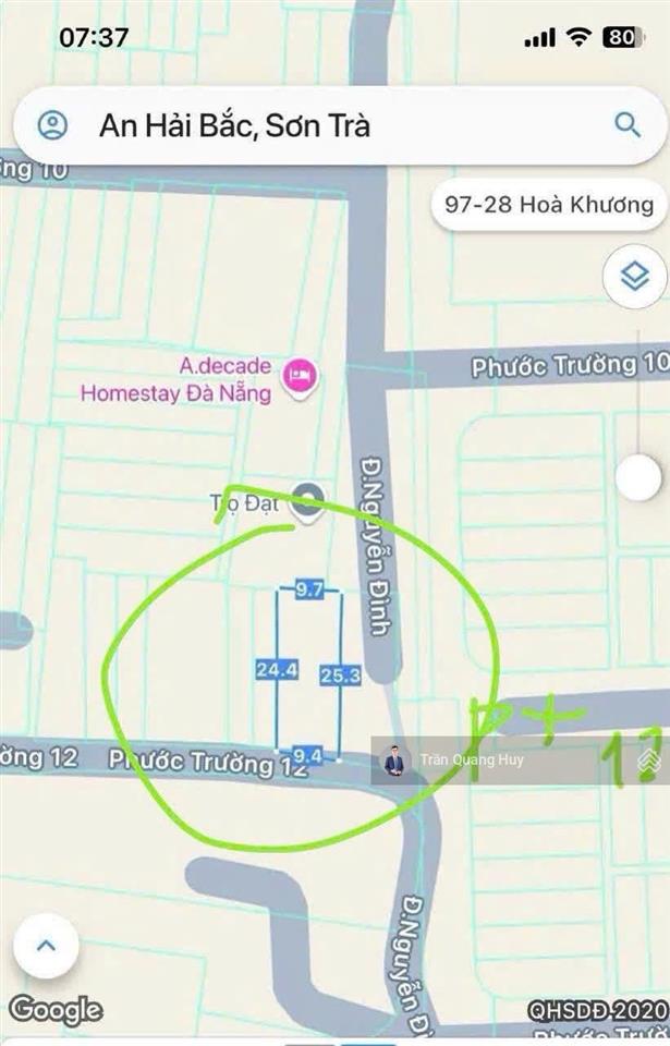 Bán lô đất mặt tiền phước trường 12 lô đất rộng, nở hậu