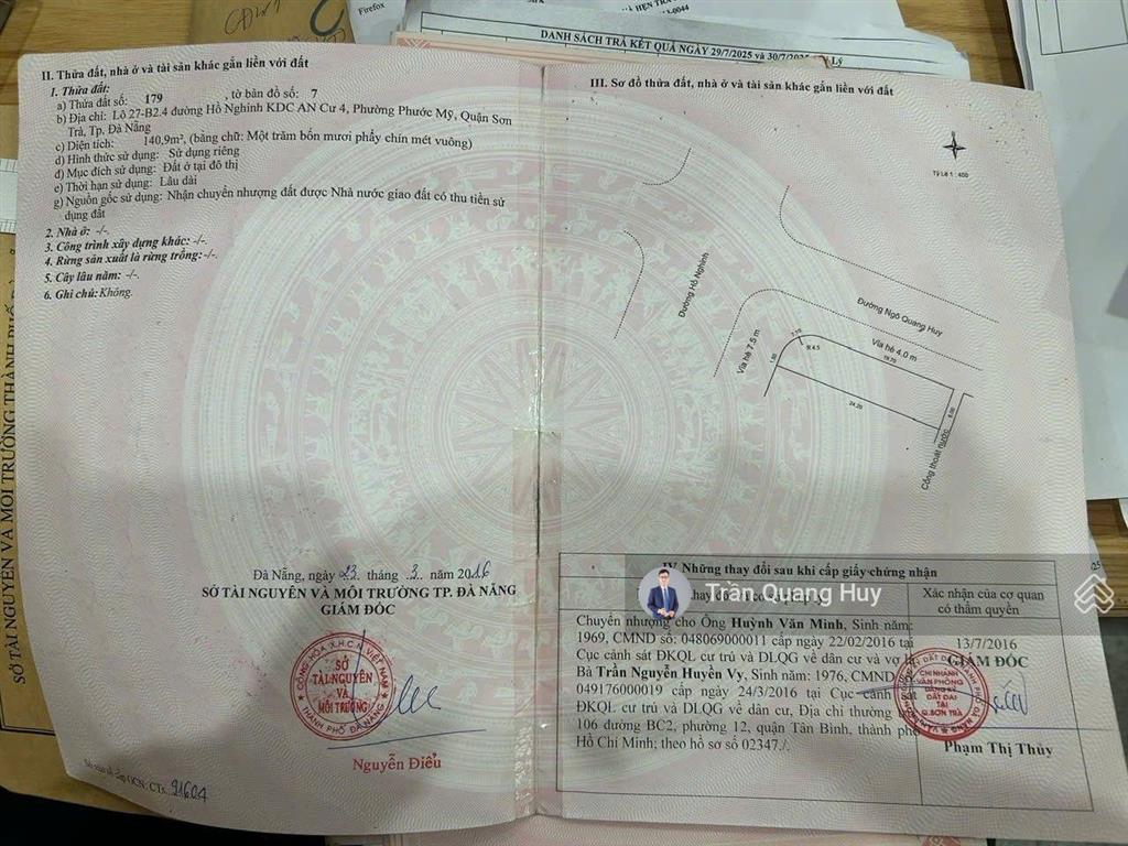Hạ giá sâu bán nhanh lô góc ngã 4 hồ nghinhngô quang huy liền kề tháp đôi sungroup, cách biển 300m