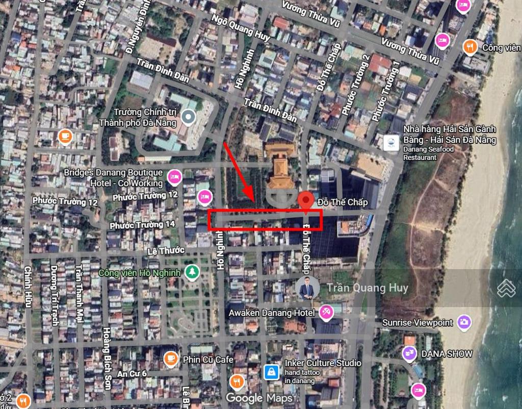 Bán đất đường đỗ thế chấp, đoạn gần hồ nghinh, cách biển chỉ 100m