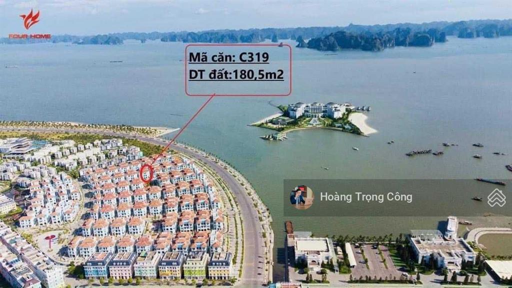 Bán căn biệt thự song lập, nhìn ra đảo rều, dt gần 203m2, giá 26 tỷ trục thông ra biển