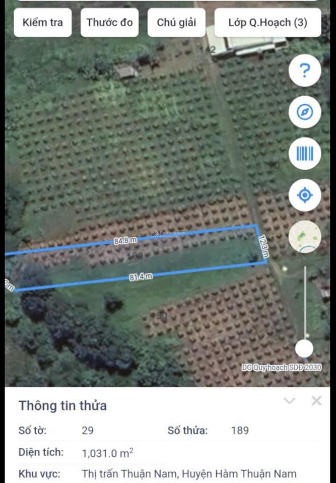 Bán đất 1000m2, 450 tr, tại khu du lịch tà cú, thị trấn thuận nam, bình thuận