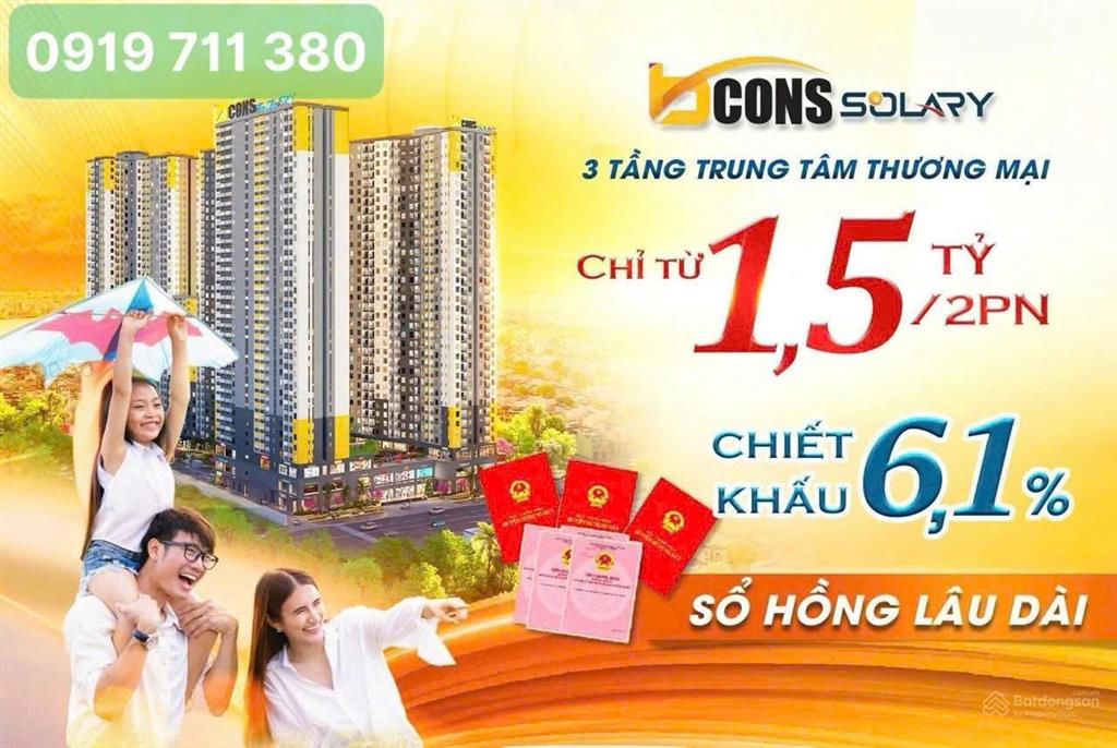 Nhiên cần bán căn hộ bcons solary, giá gốc đầu tư, tặng 1 chỉ vàng, ck tới 6,1%