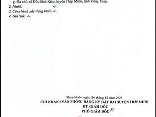 Bán đất tại đốc binh kiều, tháp mười, đồng tháp, 14 tỷ, 8236.5 m2, pháp lý đầy đủ