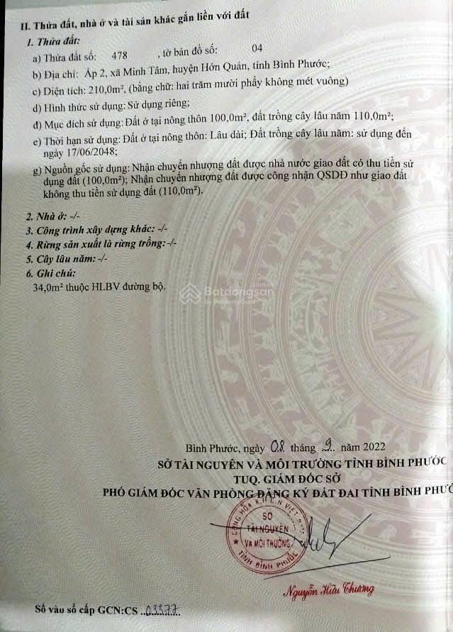 Bán đất tại đt 752, minh tâm, hớn quản, bình phước, 900 triệu, 210 m2 giá cực chất uy tín