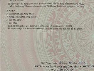 Bán đất nền dt 158.5m2 tại đt 752, minh tâm, hớn quản, bình phước, giá 570 triệu