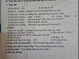 Bán nhà mt đường b, kp1, p3, tp tây ninh