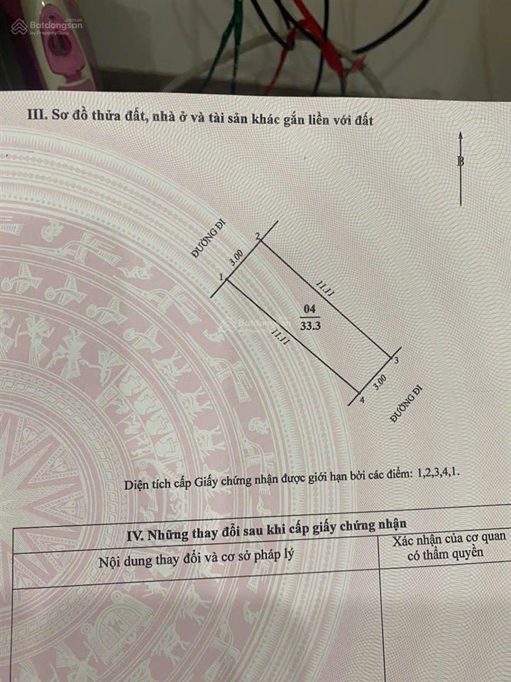 Bán 33.3 m2 đất 2 mặt tiền cực đẹp