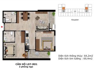 Căn hộ 65m2 giá chỉ từ 596 triệu