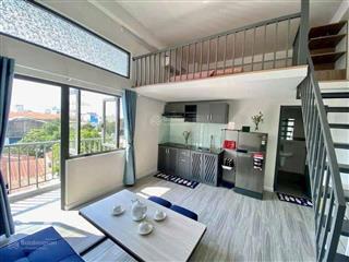 Cho thuê chung cư mini dạng duplex 1pn có thể ở 34 người, có ban công cửa sổ thoáng mát