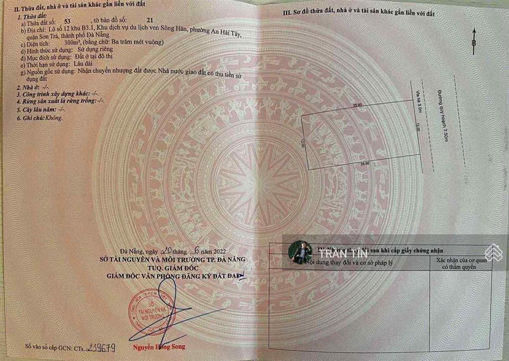 Lô đất euro village đường hoa hồng 4, view trực diện sông hàn, diện tích  600m2, giá  180 tỷ