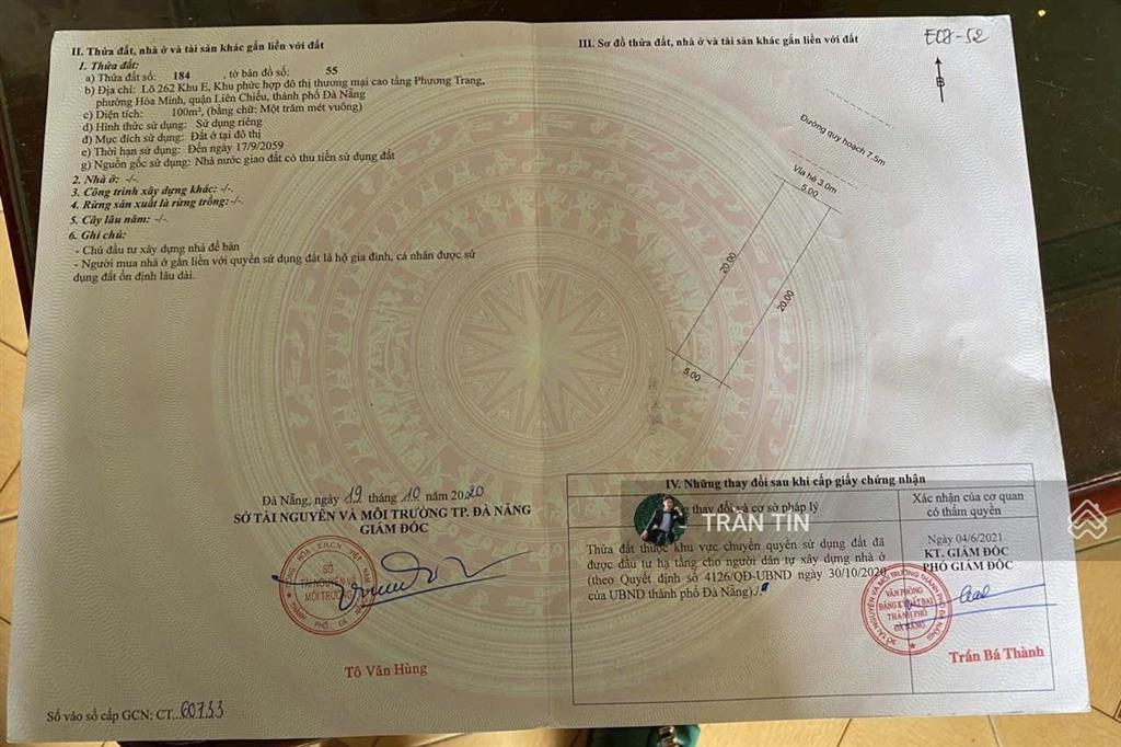 Lô đất mặt tiền đường hoà phú 28, diện tích 100m2, hướng đông bắc, giá 7 tỷ 300