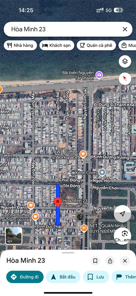 Lô đất đường hoà minh 23 view trung tâm thương mại