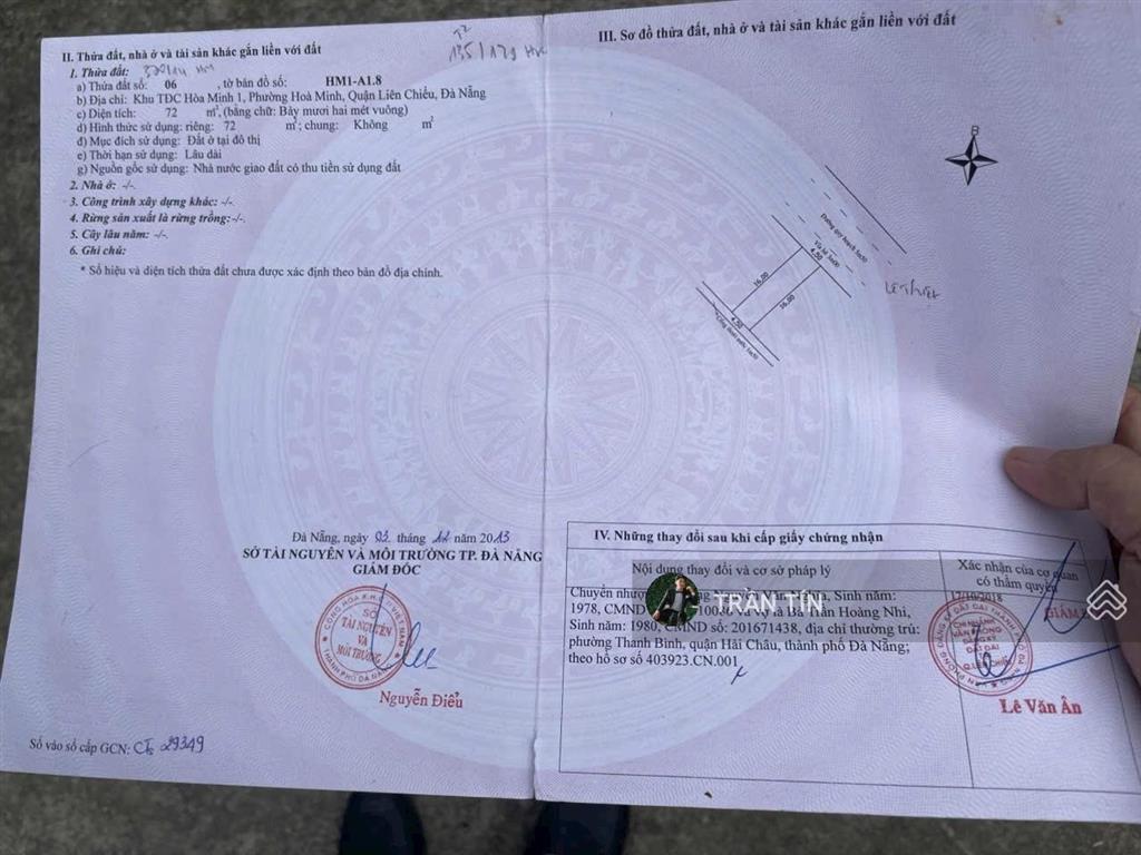 Lô đất mặt tiền đường lê thiệt, hoà minh