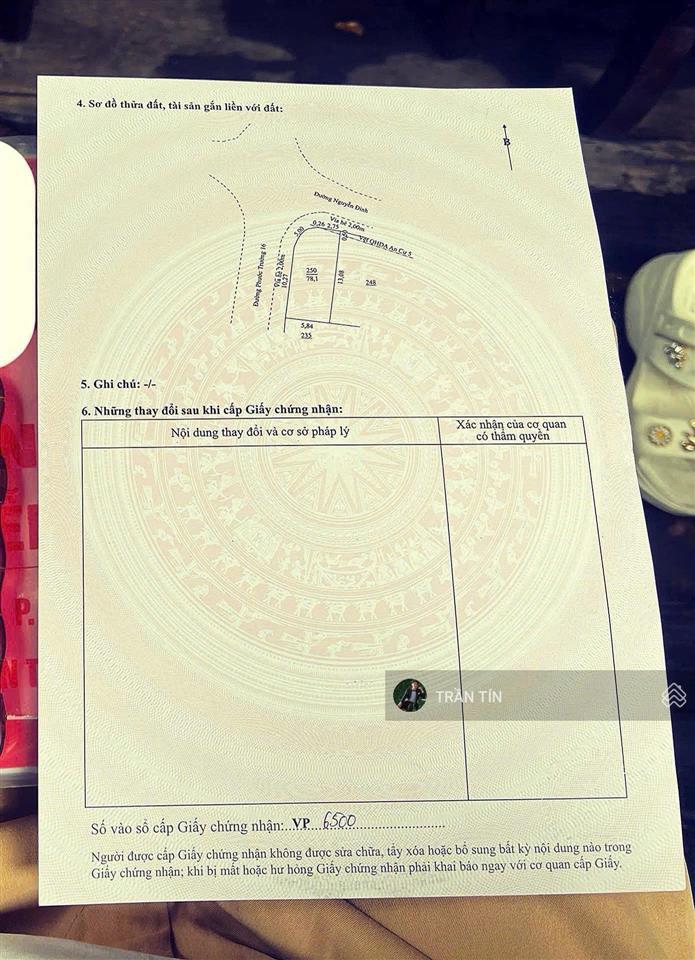 Lô đất góc 2 mặt tiền đường nguyễn đình  phước trường 16