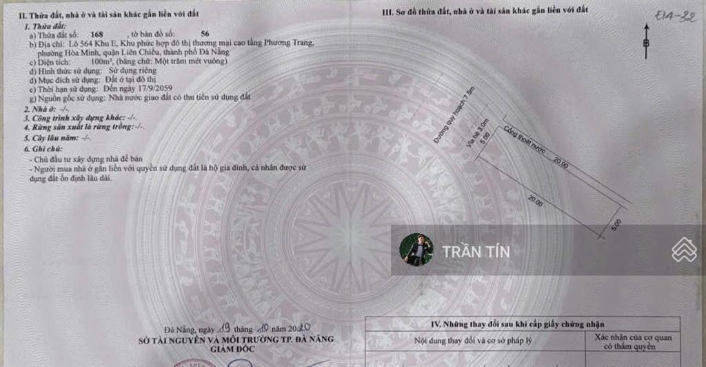 Lô đất mặt tiền đường hoà phú 26, liên chiểu.