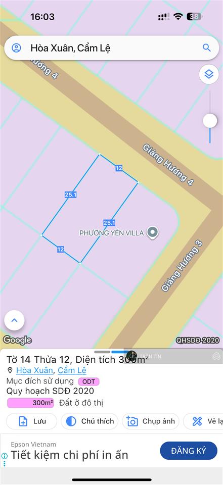 Lô đất euro village 2, đường giáng hương 4, khu đô thị hoà xuân