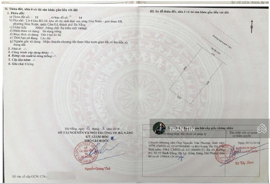 Lô đất euro village 2, đường giáng hương 4, khu đô thị hoà xuân