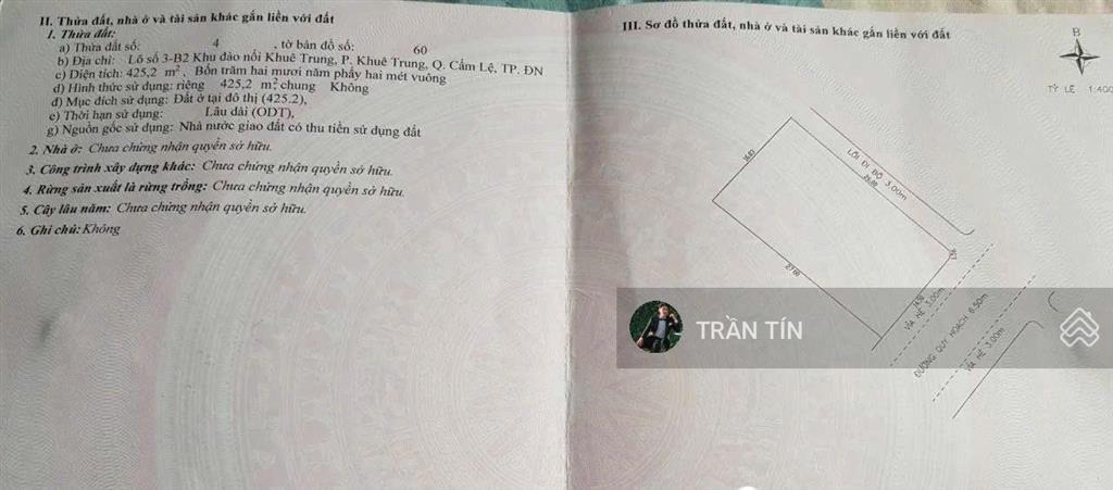 Bán 1 số lô đất khu biệt thự đảo nổi, cẩm lệ