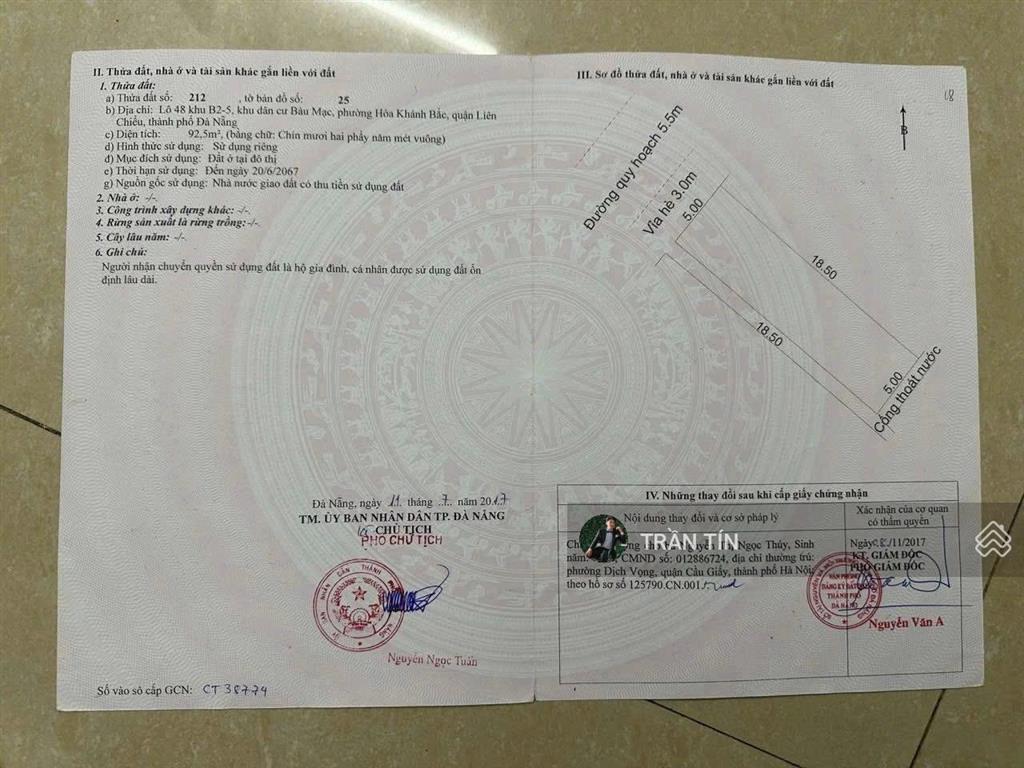 Lô đất đường bàu mạc 20, liên chiểu